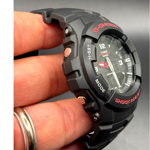 Casio G-Shock G100-1BV Analog Digital Black Red 200M Men\'s Watch New main image 5